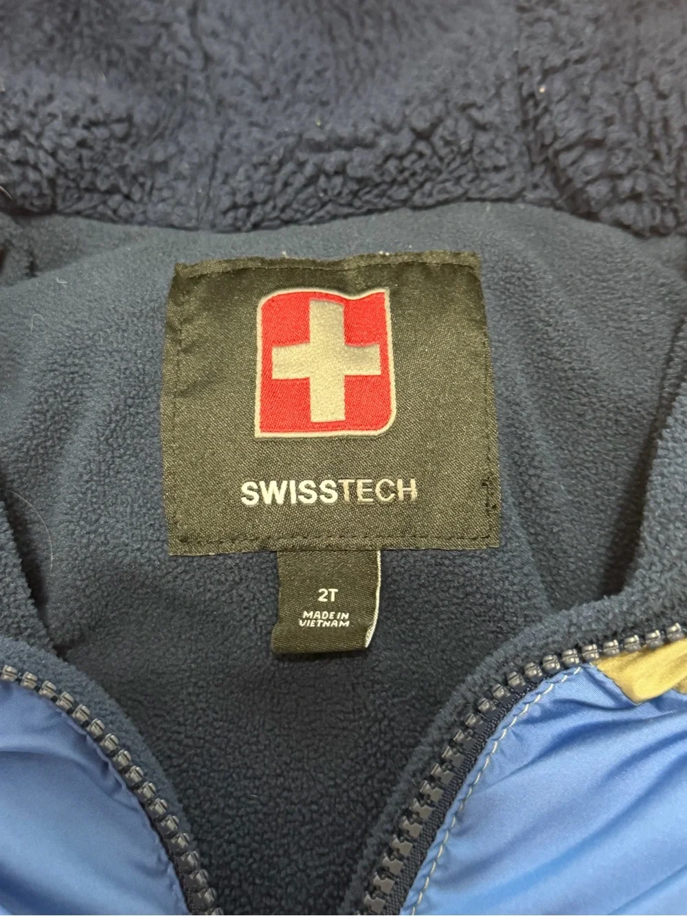 Swiss Tech Navy color block Fleece-Lined Jacket